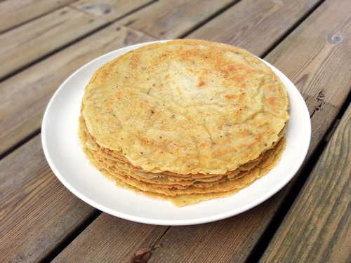 Pancakes in a frying pan